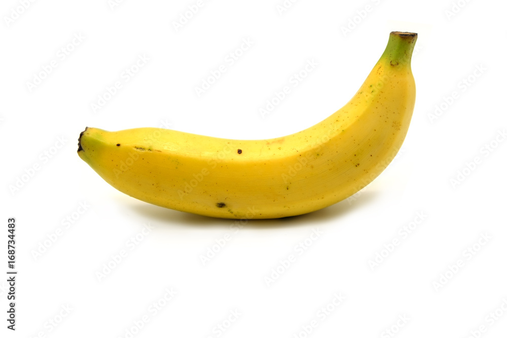 A yellow banana on white background with clipping path. A yellow banana on white background with clipping path.