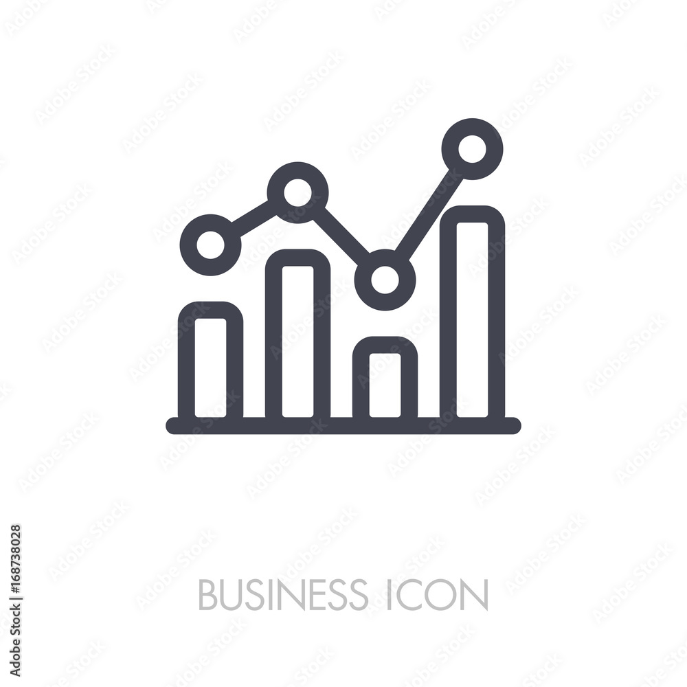 Graph in trendy outline icon. Finances sign Graph in trendy outline icon. Finances sign