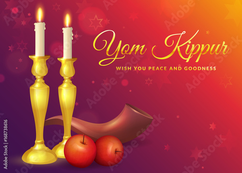 Fotografija Yom Kippur greeting card.