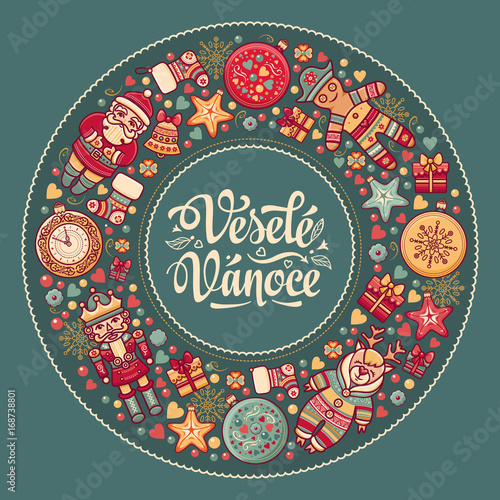 Vesele vanoce -  greeting cards. Xmas in the Czech Republic. 