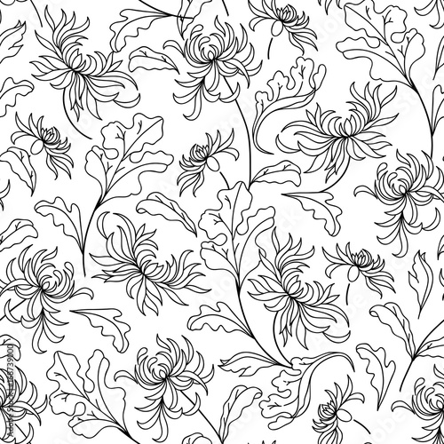 Wallpaper Mural Pattern with abstract flowers. Coloring book page Torontodigital.ca