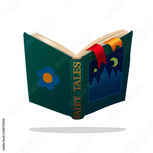 
vector cartoon object illustration. Old open book of fairy tales. Bedtime stories. 
