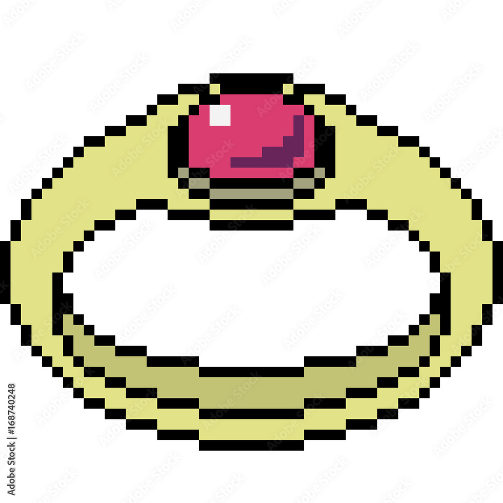 Obraz premium vector pixel art ring
