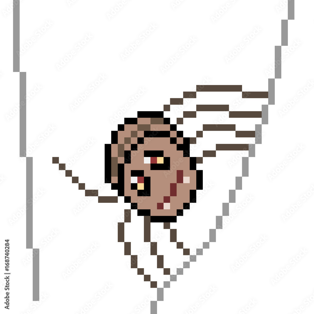 vector pixel art spider