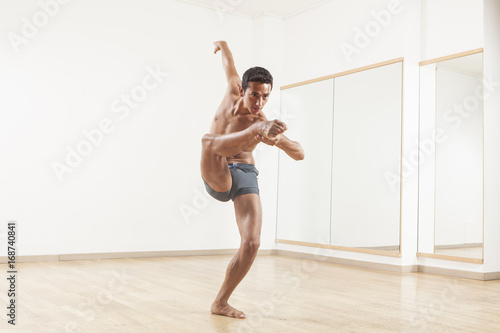 young and beautiful professional ballet dancer performing