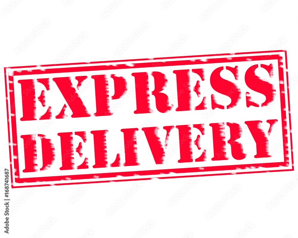 EXPRESS DELIVERY RED Stamp Text on white backgroud EXPRESS DELIVERY RED Stamp Text on white backgroud