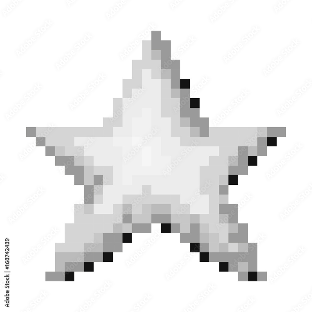Obraz premium monochrome pixelated star figure icon