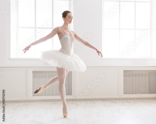Beautiful ballerina dance in ballet class