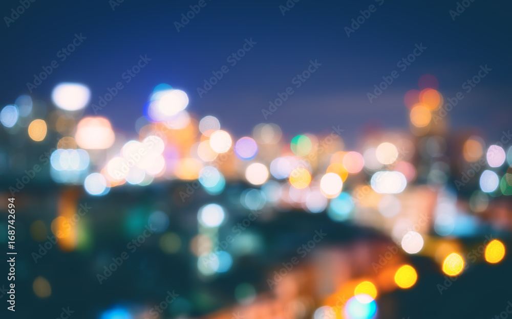 blur of night light city background