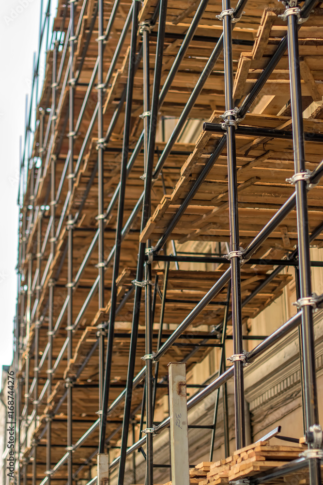 Scaffolding at construction site