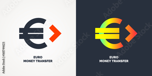 Modern money transfer logo and emblem.