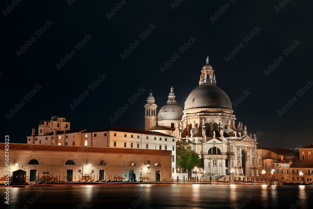 Venice Santa Maria della Salute church at night