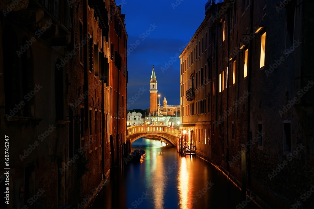 Venice canal night San Giorgio Maggiore