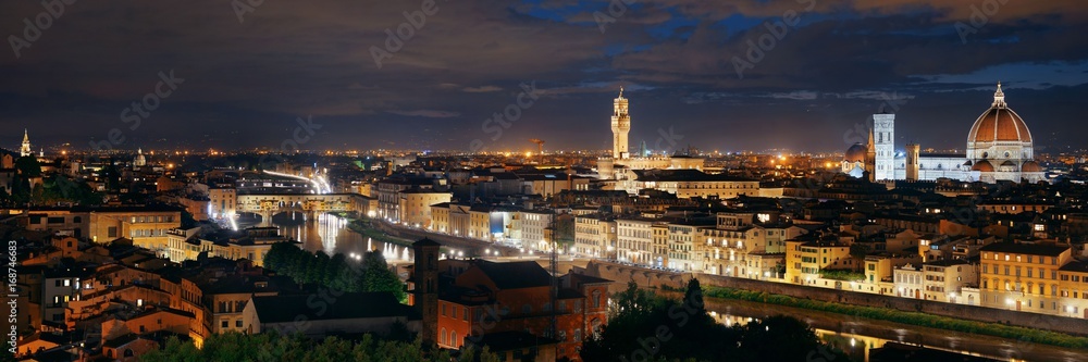 Florence Cathedral skyline night panorama