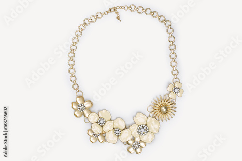beaded necklace isolated on white background