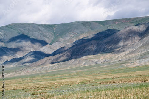 Mongolian mountain natural landscape near lake Tolbo-Nuur in north Mongolia