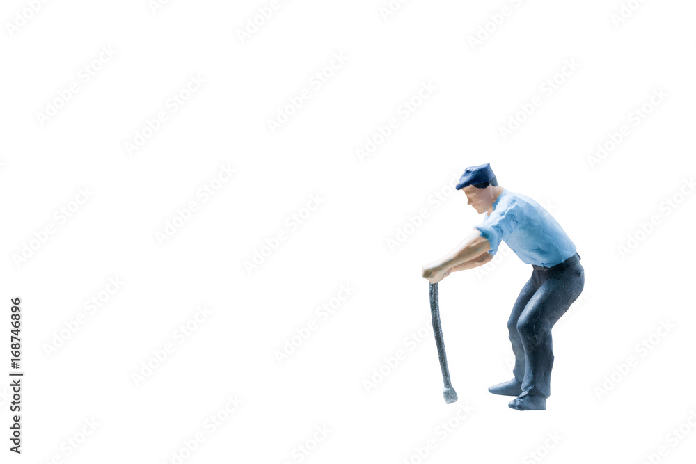 Miniature people worker construction concept on isolate white background with clipping path Miniature people worker construction concept on isolate white background with clipping path