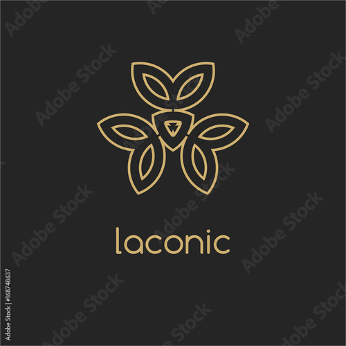 Vintage luxury emblem and logo. Abstract fashion ethnic print. Calligraphic flourishes. Black and gold vector ornament. Business sign © go_dar