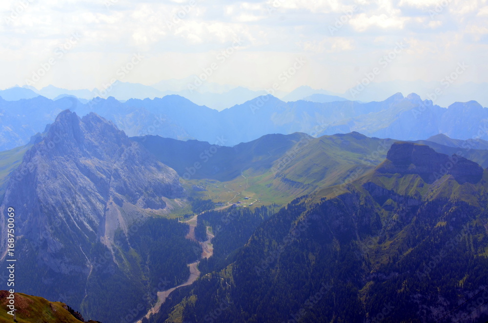view of the Italian Dolomites protected by UNESCO