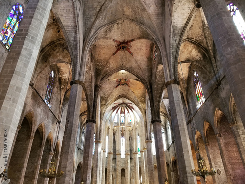 Barcelona, Cathedral Saint Eulalia, Catalonia, Spain.