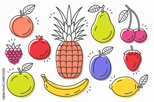 fruits icon set