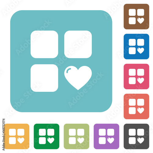 Favorite component rounded square flat icons
