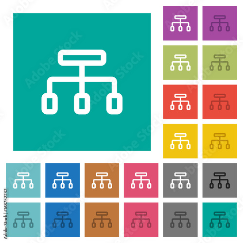 Connect square flat multi colored icons