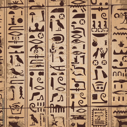 Egyptian ornaments and hieroglyphs