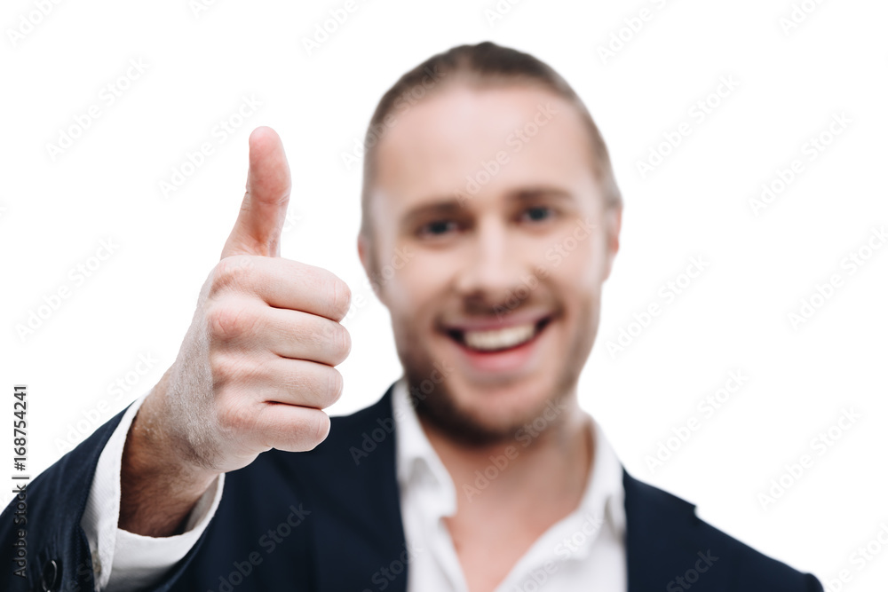 businessman showing thumb up businessman showing thumb up