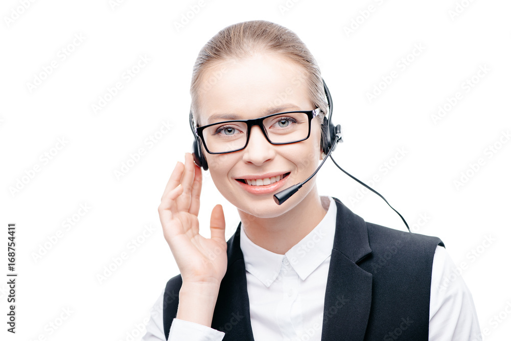 operator working with headset operator working with headset