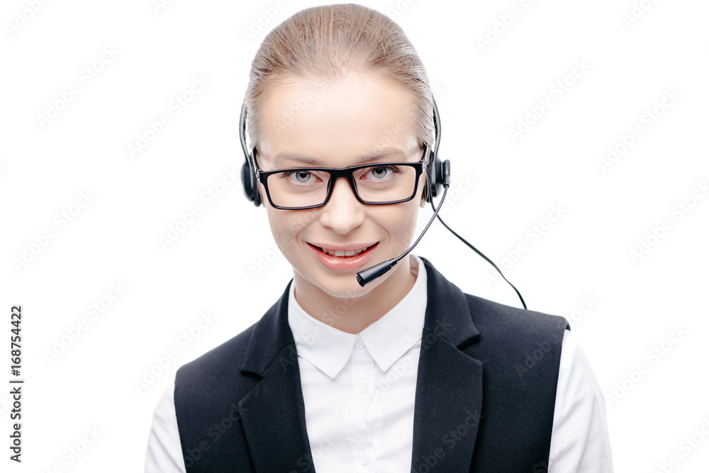 operator working with headset operator working with headset