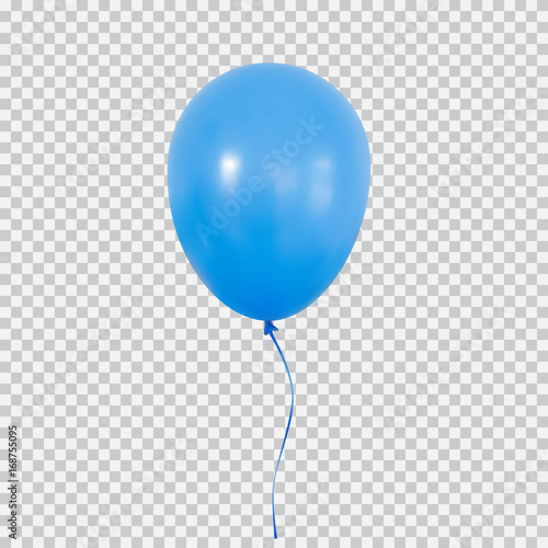 Fotografia Blue helium balloon isolated on transparent background.