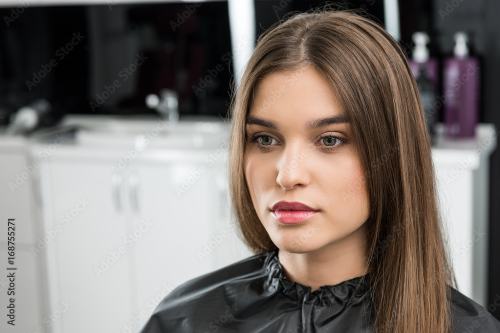 young woman in beauty salon