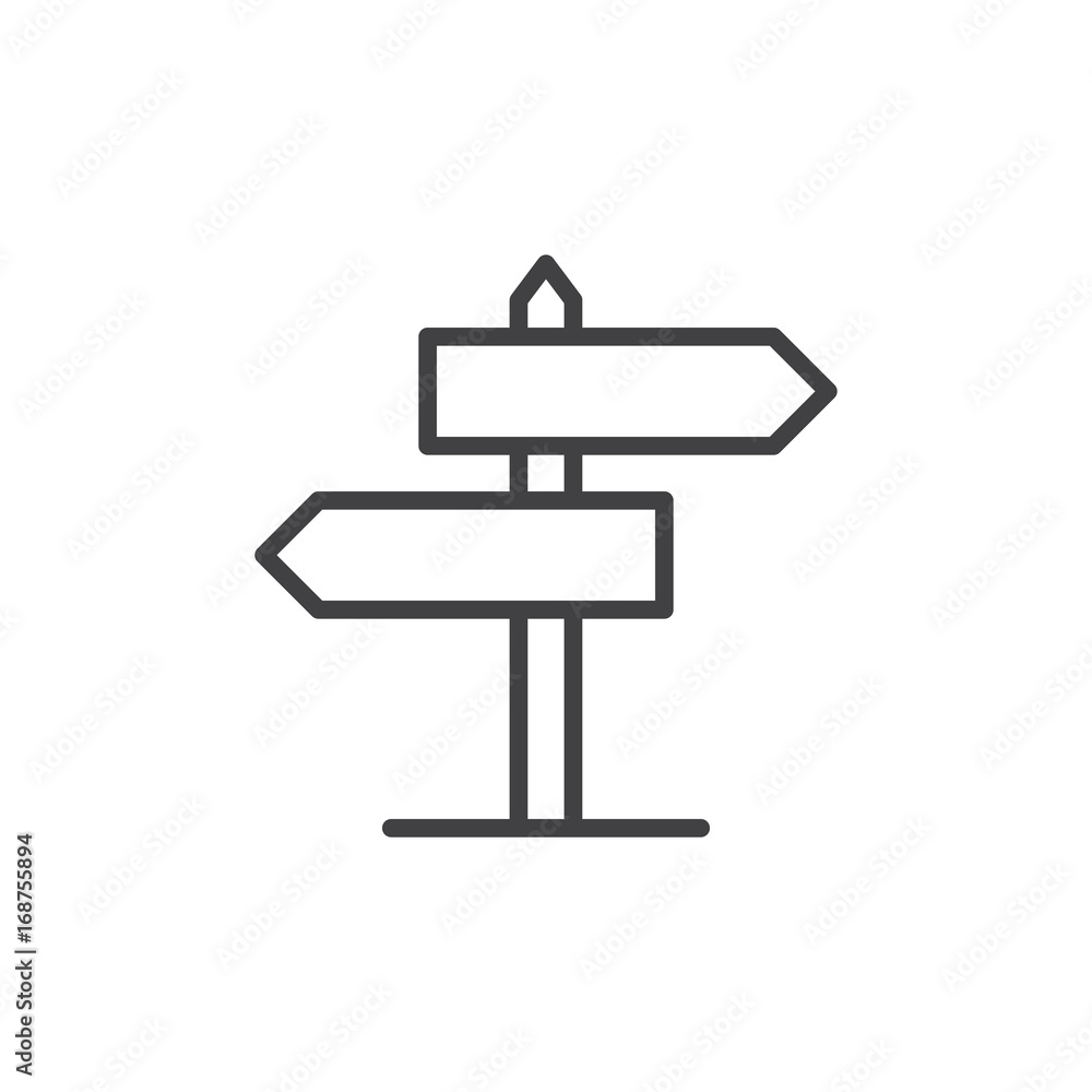 Signpost line icon, outline vector sign, linear style pictogram isolated on white. Guidepost symbol, logo illustration. Editable stroke. Pixel perfect vector graphics Signpost line icon, outline vector sign, linear style pictogram isolated on white. Guidepost symbol, logo illustration. Editable stroke. Pixel perfect vector graphics