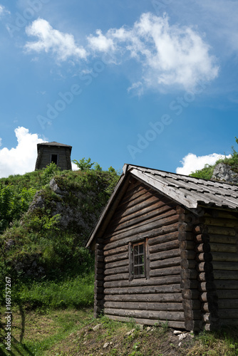 Old fortified settlement at the birów limestone mountain in Poland. © stockcrafter
