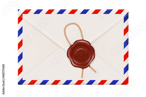 Envelope back with sealing wax