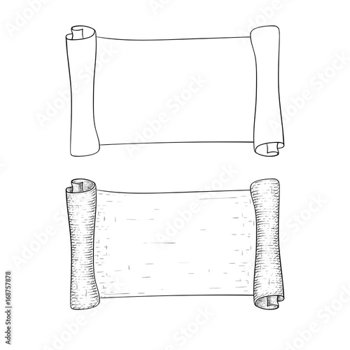 Parchment paper. Outline vector illustration