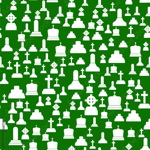 Gravestone Seamless Pattern