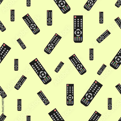 Obraz na płótnie seamless pattern with Remote control for TV or media w salonie