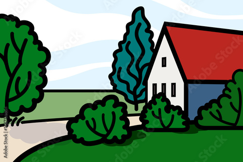 House and trees