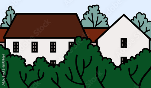 Houses and trees