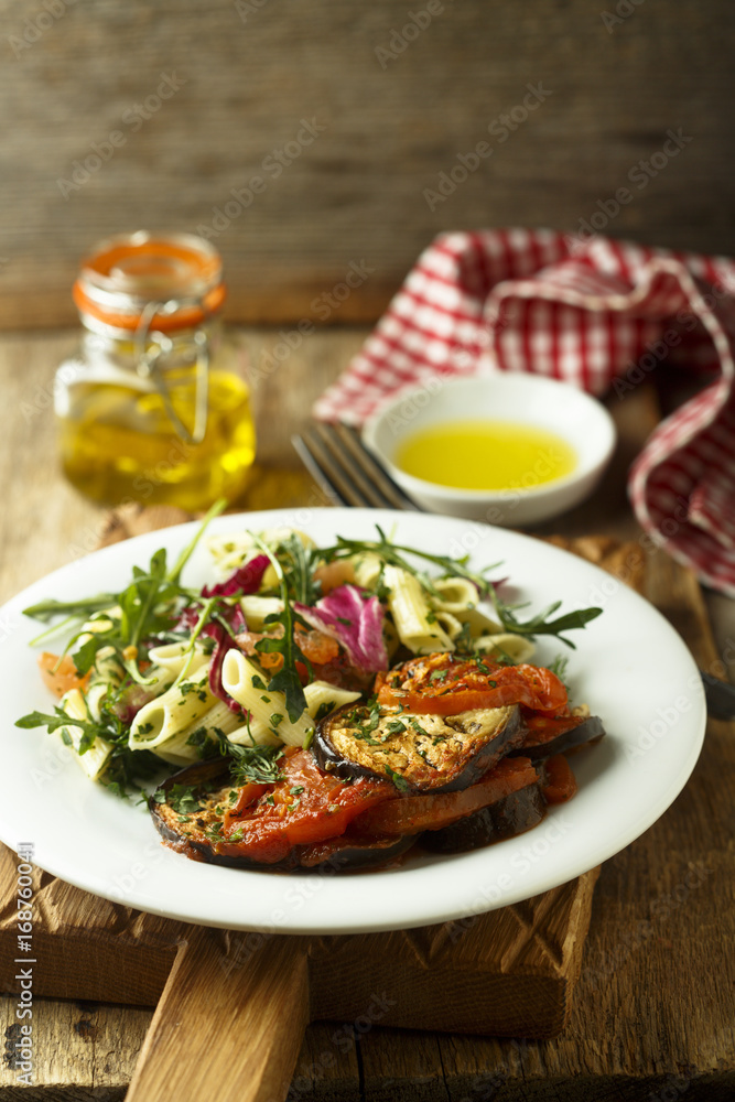 Pasta salad with baked vegetables Pasta salad with baked vegetables