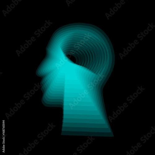 Human head gradient shape. Vector. Concept of artificial intelligence, AI