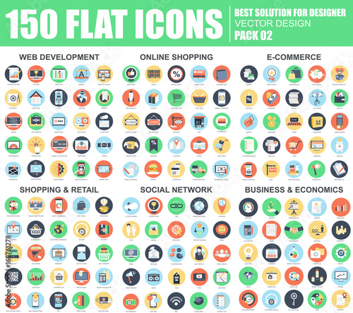 Flat web icons pack