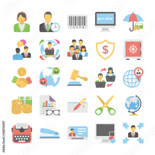 Business Flat Colored Icons 4