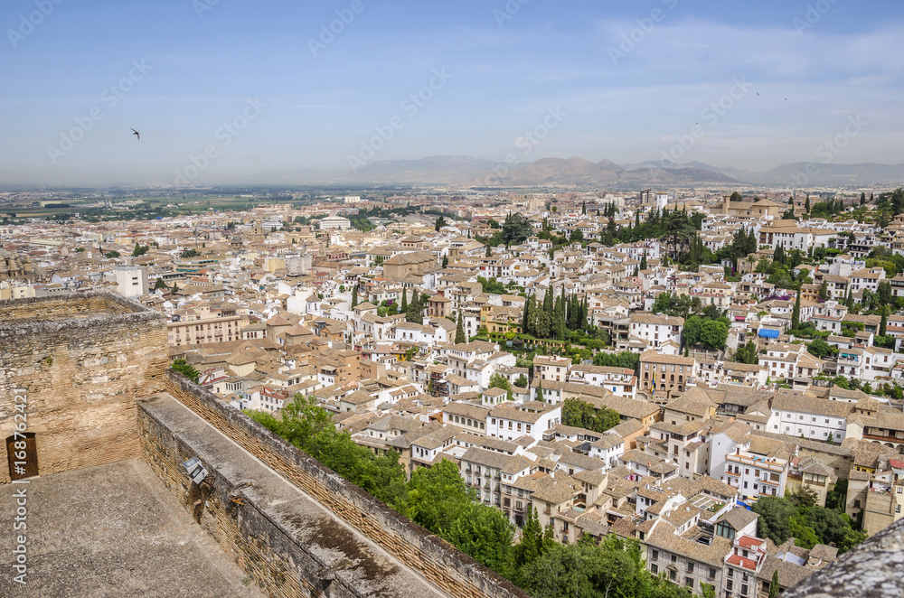 Granada city. View from Alhambra