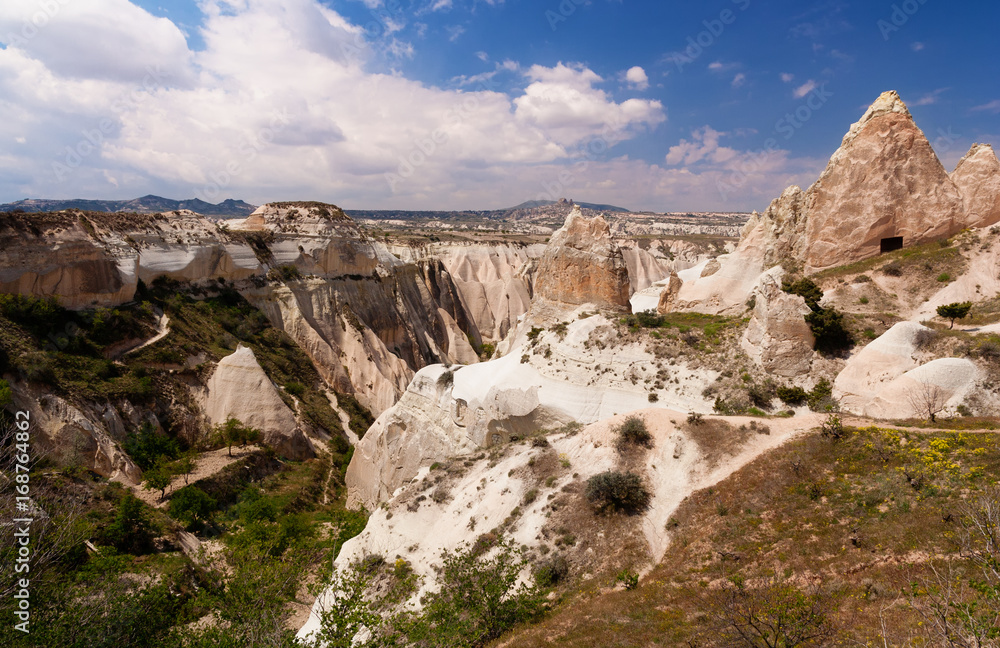 Fototapeta premium Cave town in the Red Valley. Cappadocia, Turkey.