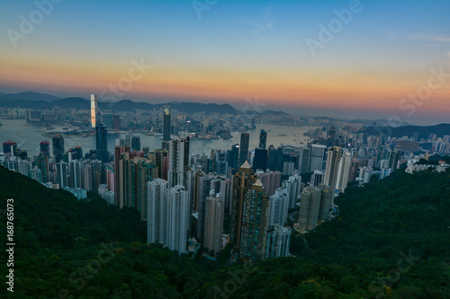 Panorama of Hong Kong city