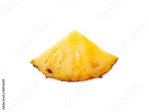 Pineapple slice on white background