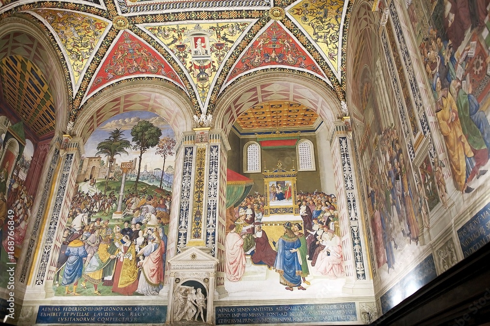 Piccolomini library, Siena, Tuscany, Italy